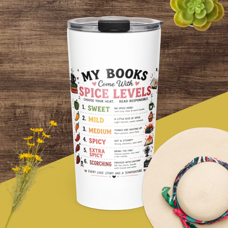 Spicy books Tapered stainless steel tumbler
