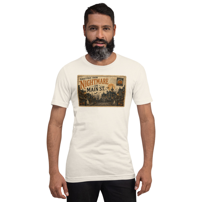Vintage Halloween Postcard Tee – 2XL, Vintage White