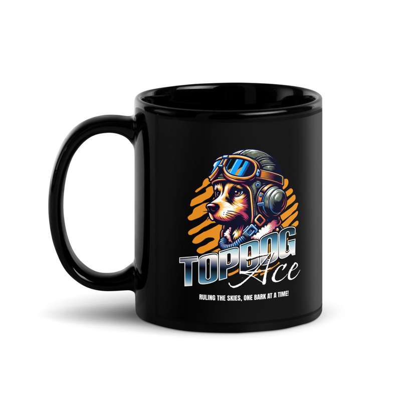Black Glossy Mug: Top Dog Ace