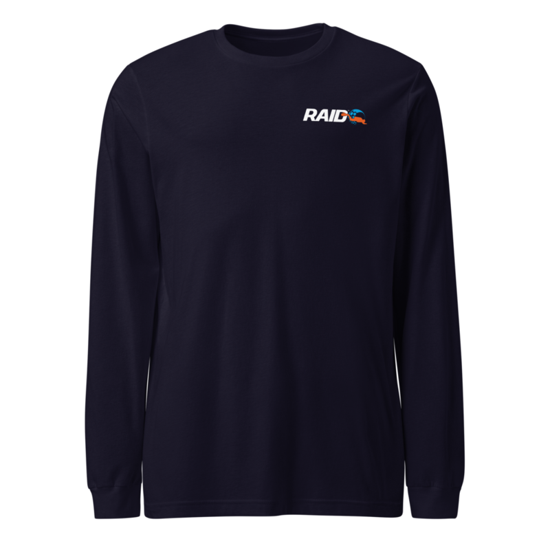 RAID Wear Dolphin Unisex Long Sleeve Tee – XL, Navy