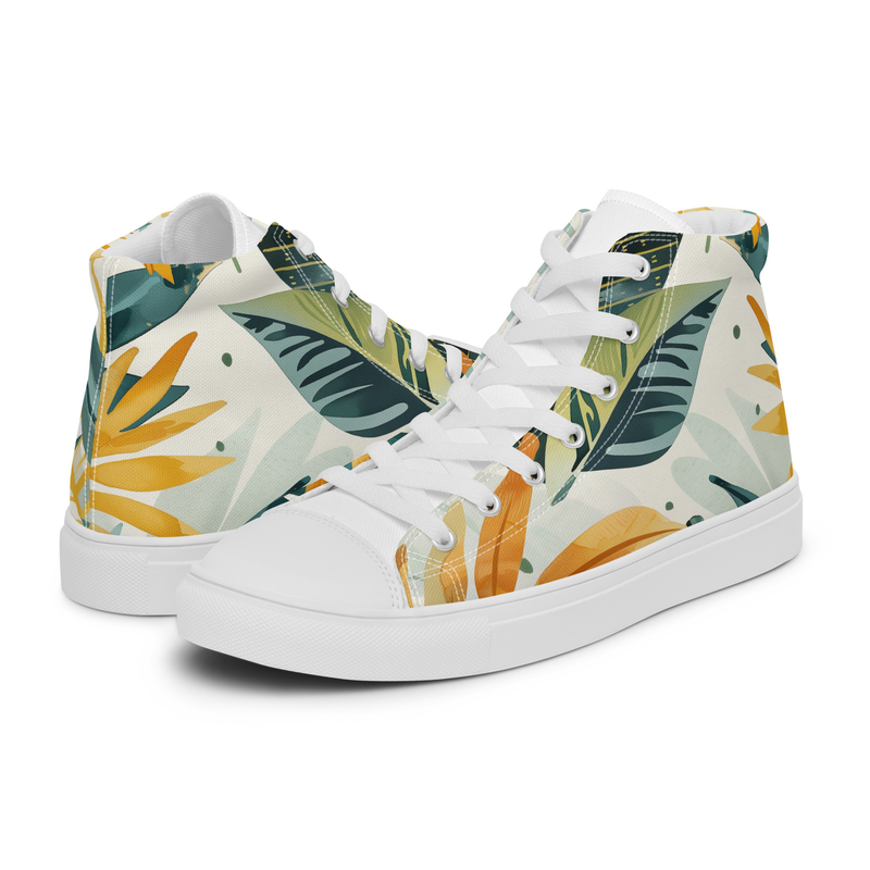 Vintage Botanical Women’s high top canvas shoes