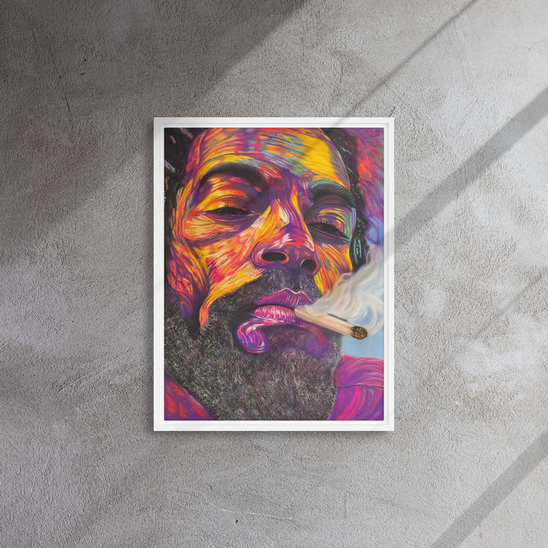 Peace and Love Framed Canvas – 18″×24″, White