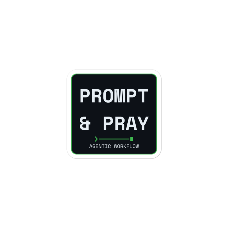 PROMPT & PRAY Sticker mockup