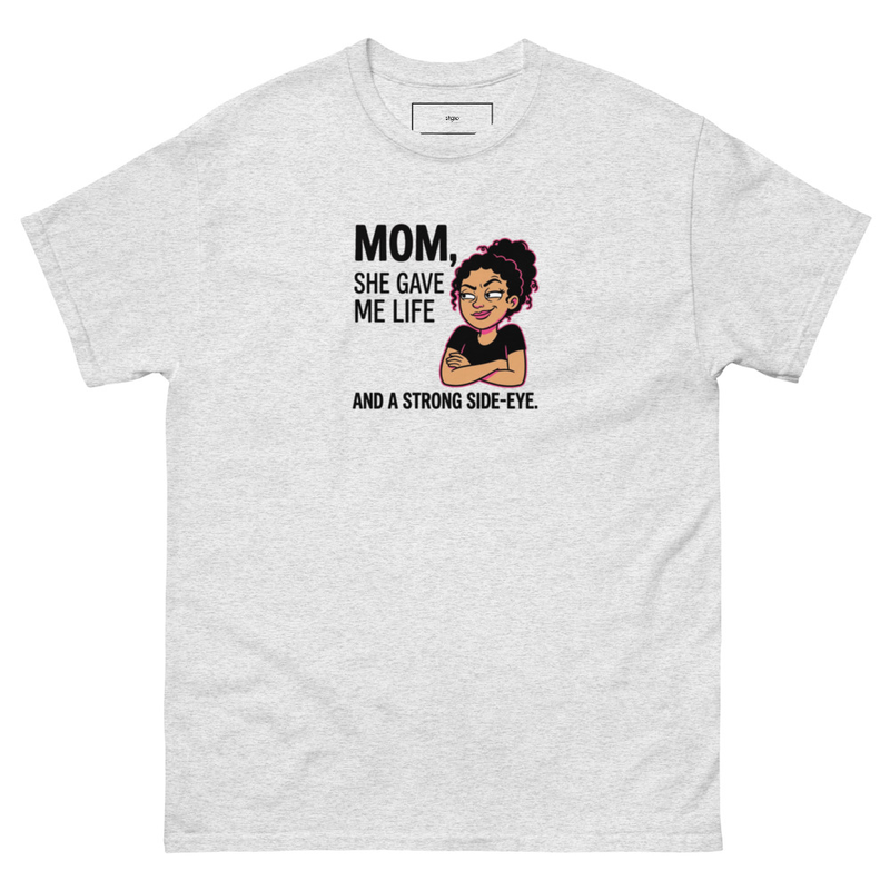 Mom Side eye -classic tee – S, Ash