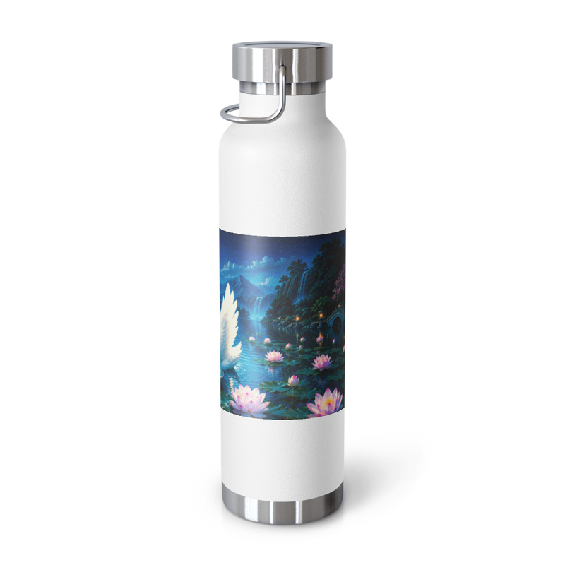 Hamsa Copper Vacuum Insulated Bottle – 22oz, White