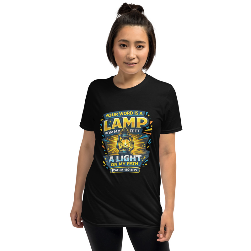 Your Word Is a Lamp for My Feet – Psalm 119:105 | Modern Christian Lantern Unisex T-Shirt
