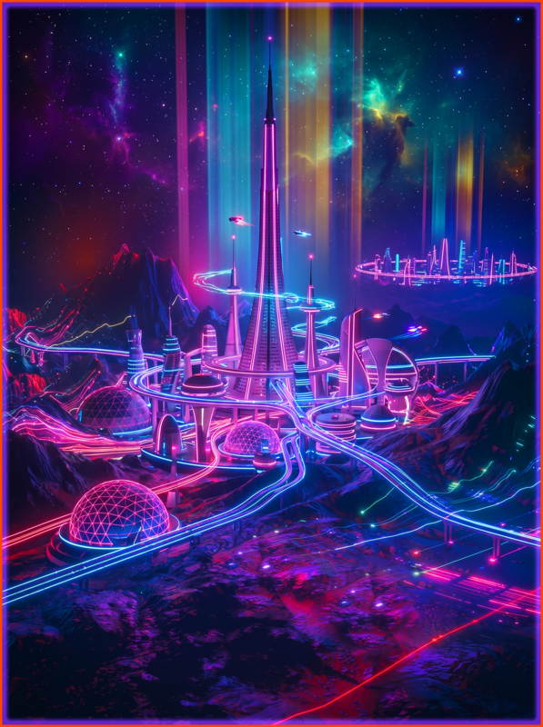 Space Rock City Canvas - Space Rock City Canvas / 24″×32″