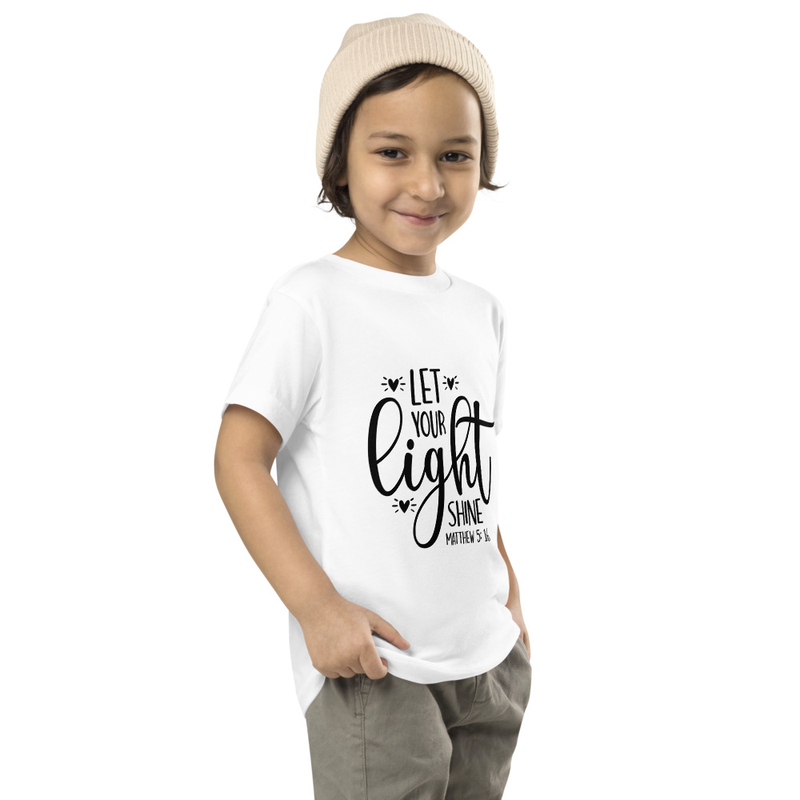 LET YOUR ligth SHINE - Toddler Short Sleeve Tee – 2T, White