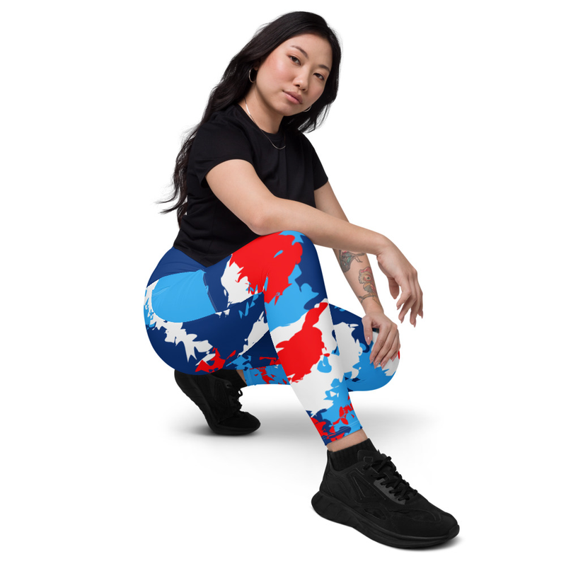 Kicxs Leggings With Pockets - Red/Blue/White Camo