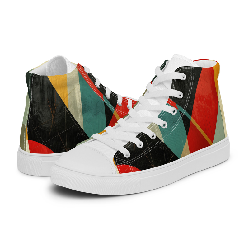 Midcentury Abstraction Women’s high top canvas shoes