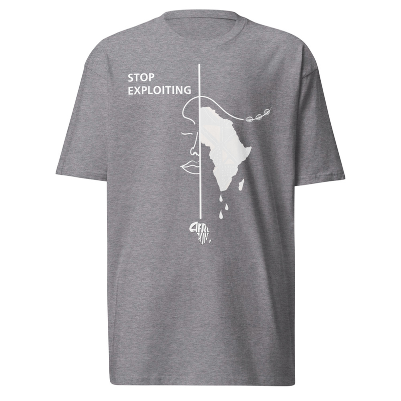 Stop Exploiting Wht premium heavyweight tee
