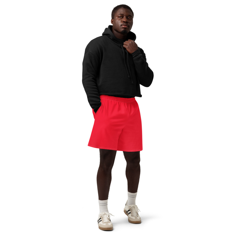 Kicxs Unisex Cotton Long Shorts - Red