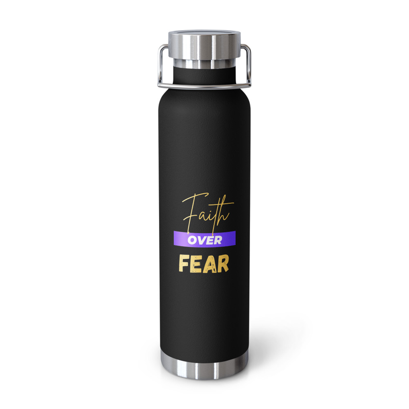 Faith Over Fear Copper Vacuum Insulated Bottle (22oz)