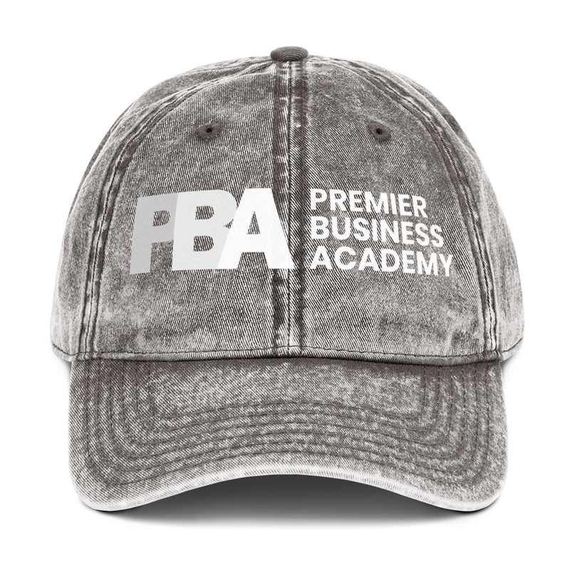 PBA Vintage Cotton Twill Cap – One size, Charcoal Grey