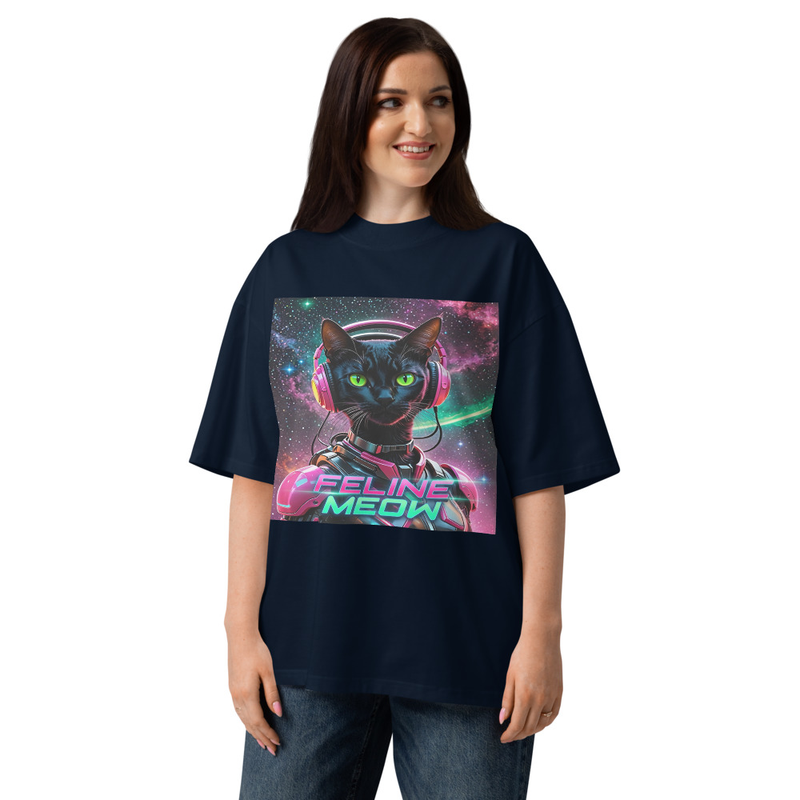 Feline Unisex organic oversized t-shirt