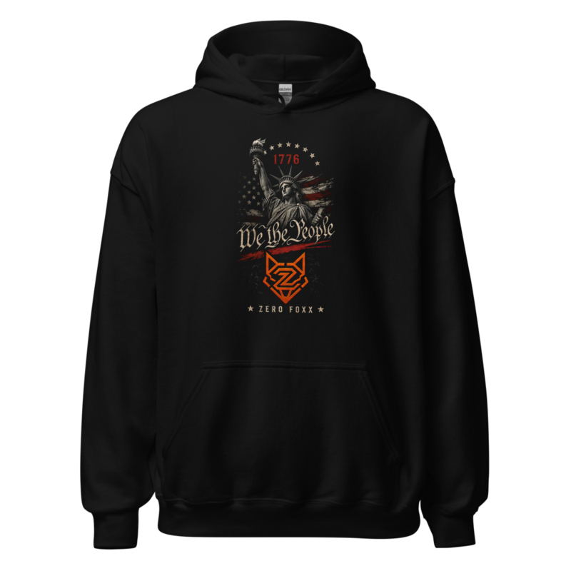 We the People — Lady Liberty | Double-Sided Hoodie — Black / S