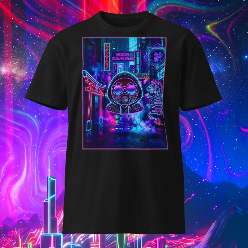 Neon Samurai Hipstar Facemask T-shirt