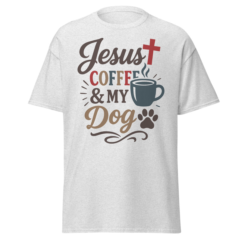 Jesus, Coffee & Dogs Tee in Ash