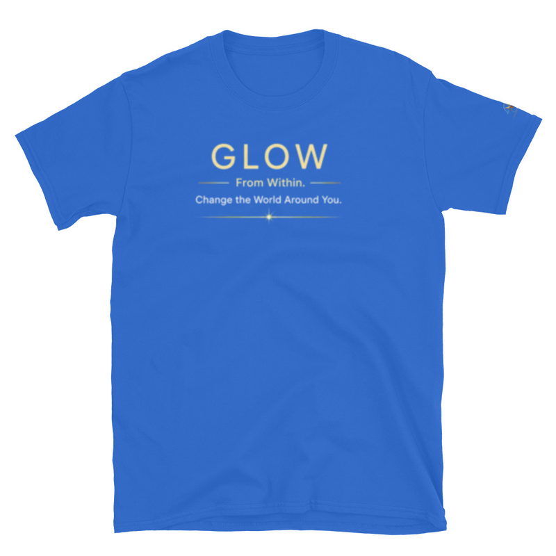 Glow Short-Sleeve Unisex T-Shirt (Warm light gold/Champagne gold letters) – S, Royal