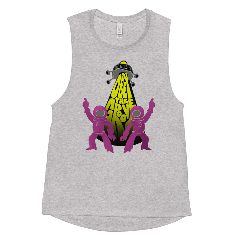 Flying Boombox Aliens Muscle Tank (White)