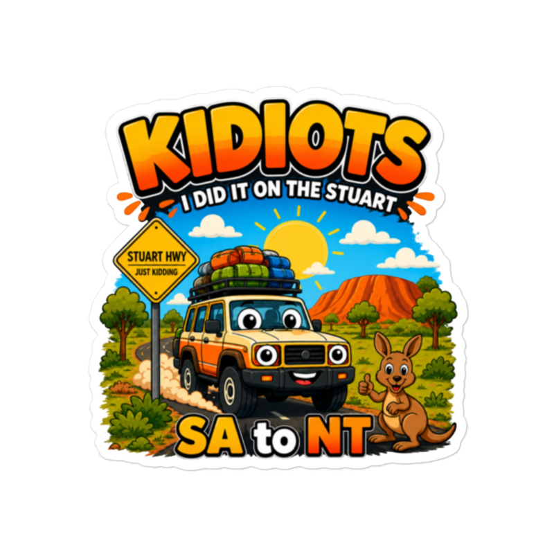KIDIOTS Sticker – 5.5″×5.5″, White