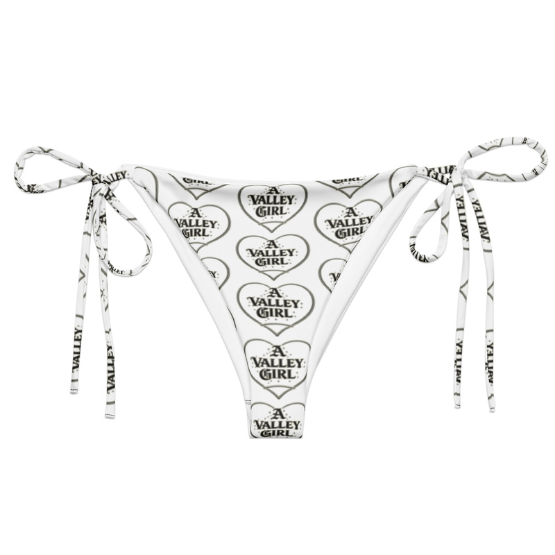 "A Valley Girl" all-over print string bikini bottom