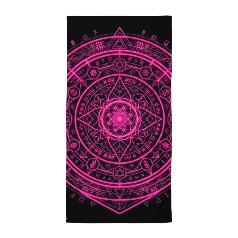 Uncle Benny ® Quantum Encryption IBM Quantum Computer Beach Towel Neon Pink EST. 2020