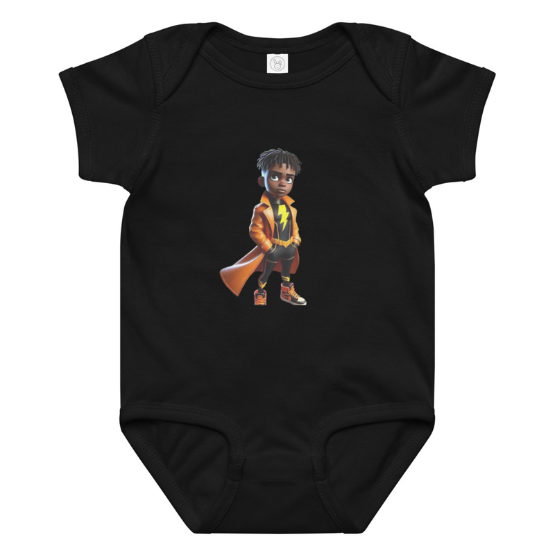 ADHD baby jersey bodysuit – 6M, Black