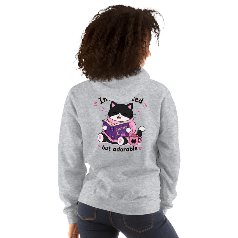 Introverted but adorable Tuxedo Hoodie – S, Sport Grey