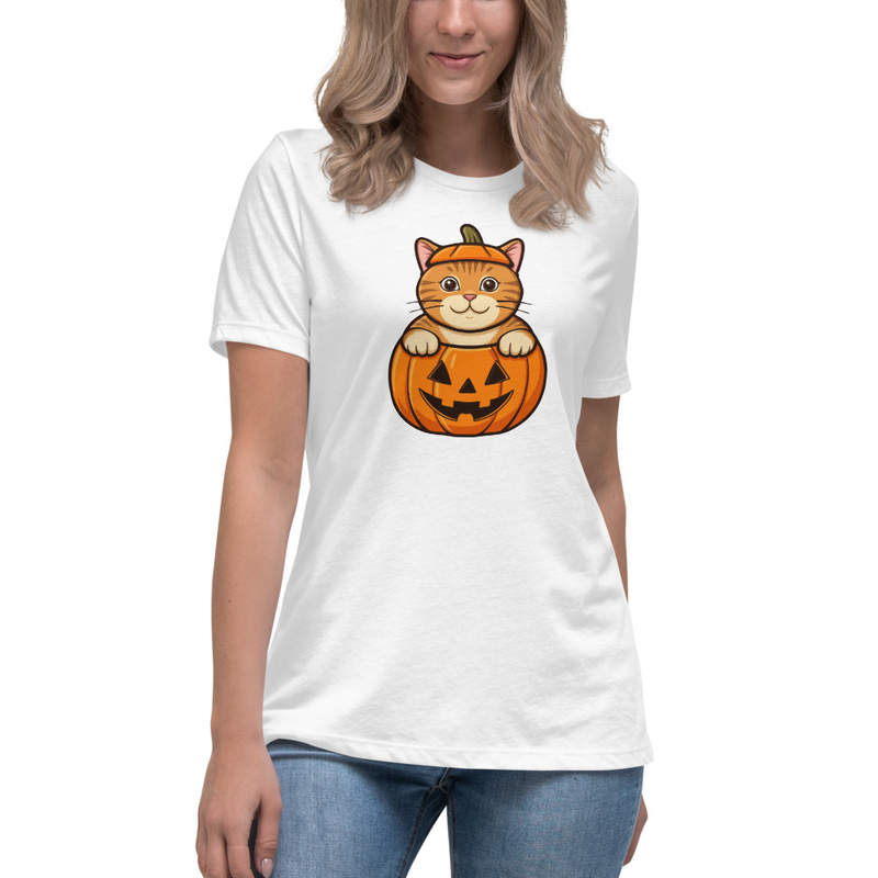 Napoleon Cat Jack-O-Lantern Women's Relaxed Tee