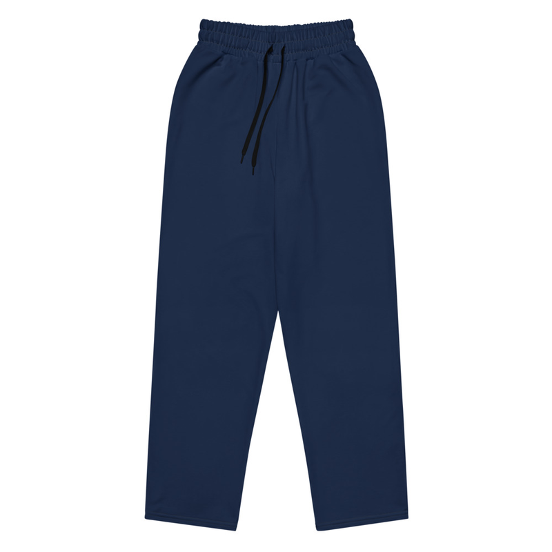 Wide-leg navy joggers