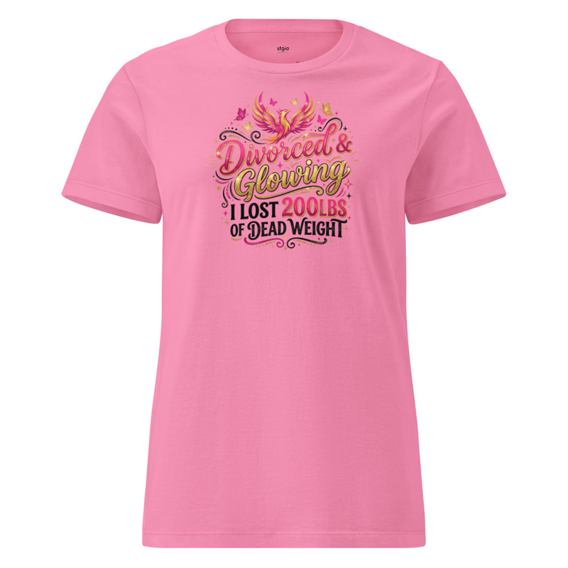 Divorced And Glowing Shirt Women | Empowerment Tee | Soft Cotton Gift – XL, Azalea