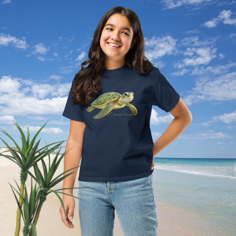 Youth Turtle Tee - Cotton – XS, Navy