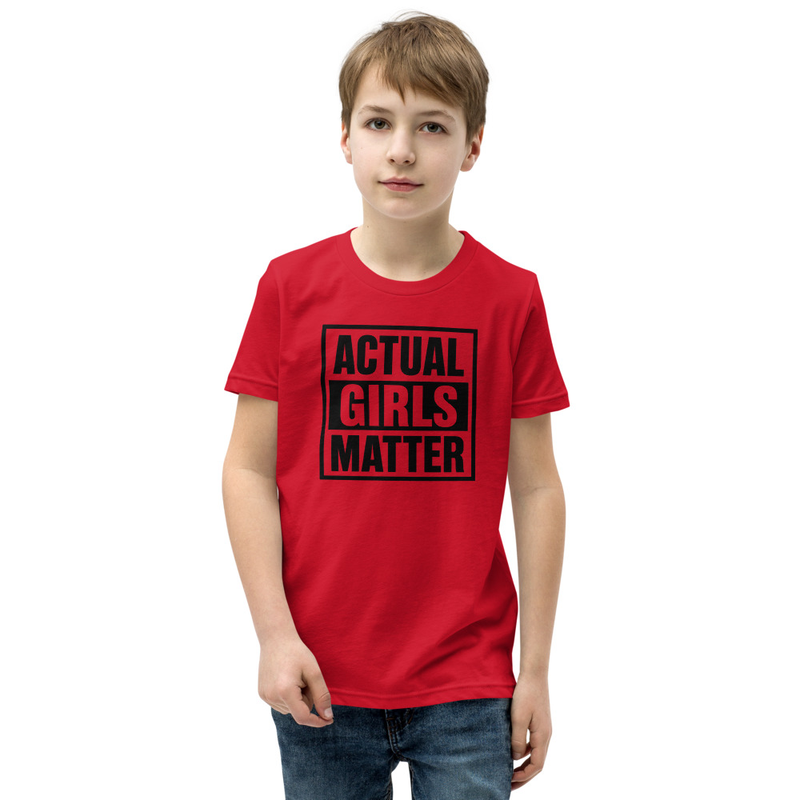 "ACTUAL GIRLS MATTER" Actual Girl T-shirt - for Girls – S, Red