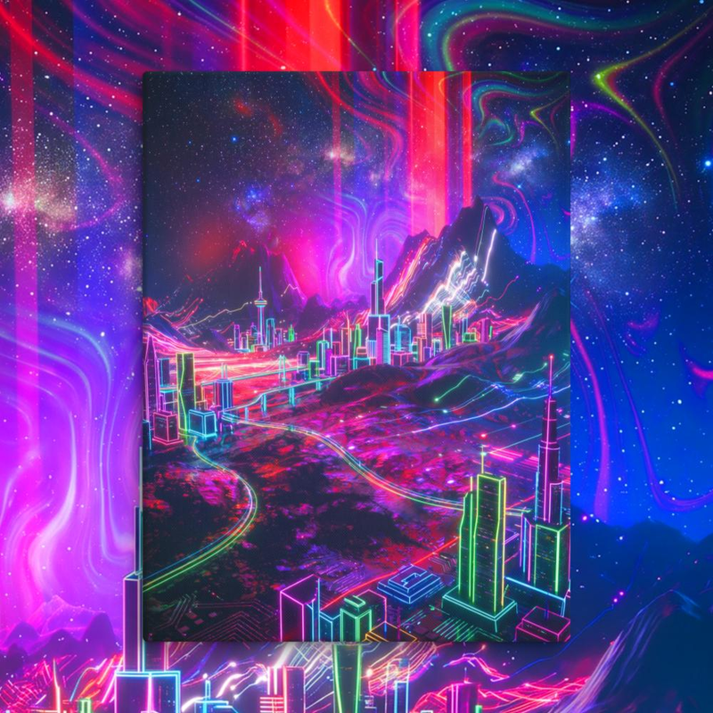 Space Rock Neon City - Space Rock Neon City / 24″×32″