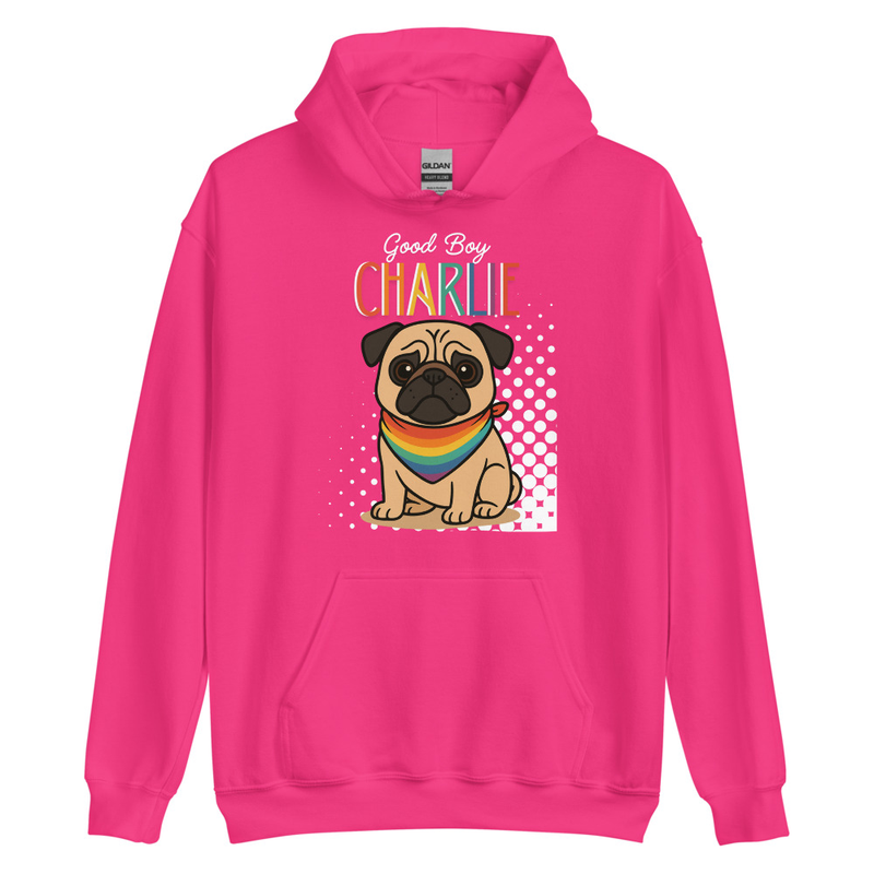 Personalized Pet Pride - Rainbow Bandana - Unisex Hoodie