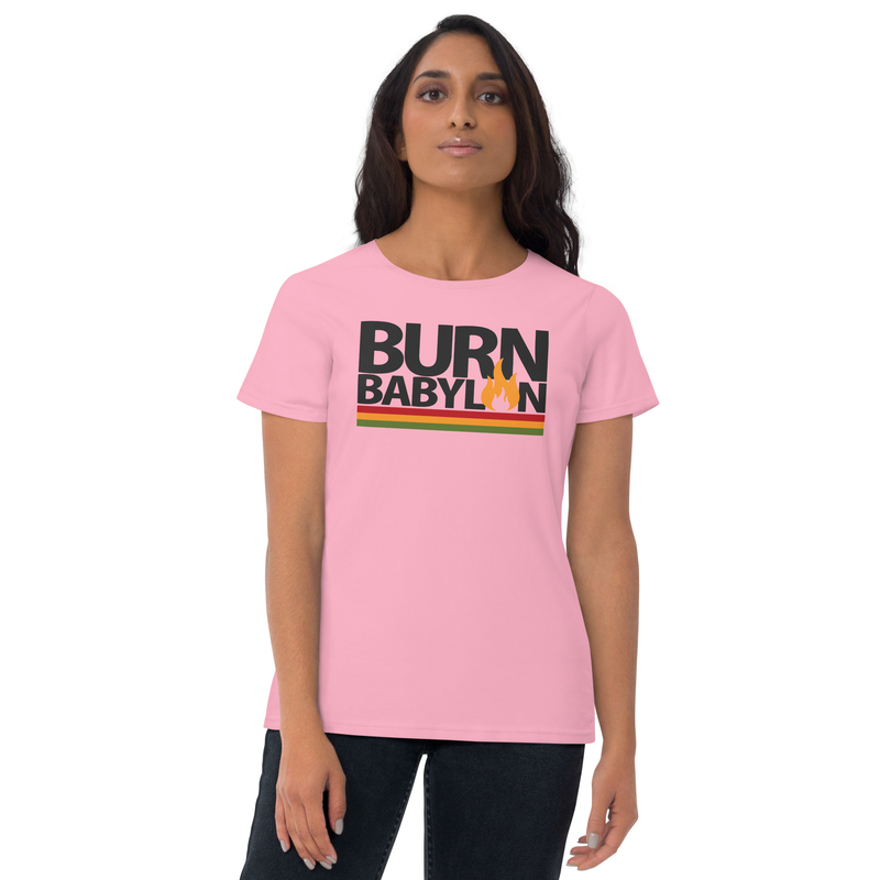 Burn Babylon Women's short sleeve t-shirt – XL, Charity Pink