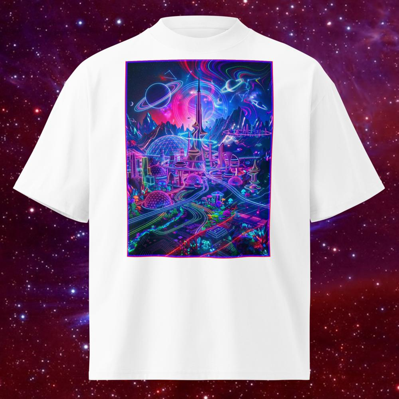 Space Rock Neon City - Space Rock Neon City / White / S