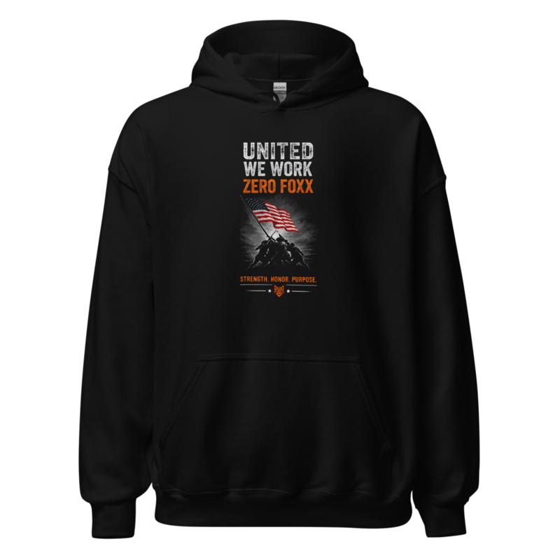 American Flag — Strength. Honor. Purpose. | Double-Sided Hoodie — Black / S
