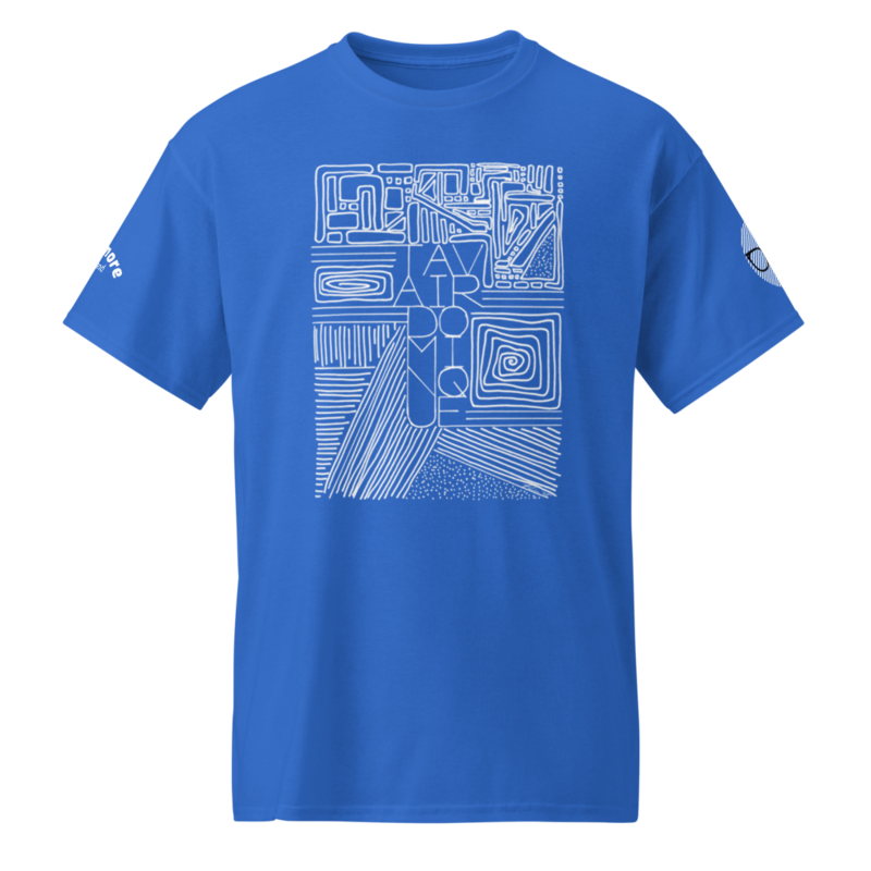 Stacked Name Design Inverted + Sleeve Logos - T-Shirt