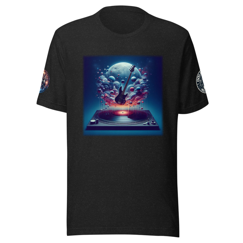 Elvi-5 Bass Talks Single Artwork Unisex t-shirt in Black Heather