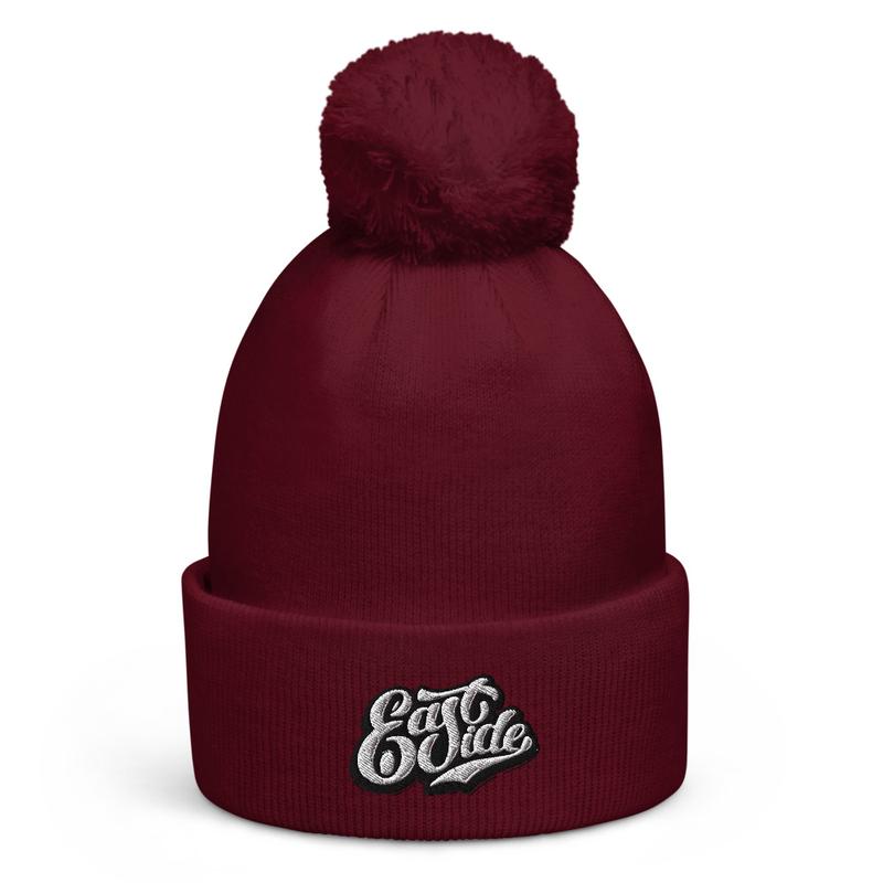 Pom pom beanie – One size, Burgundy