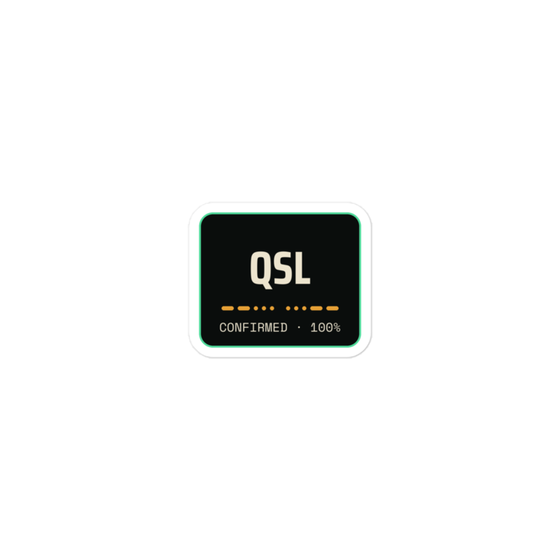 QSL Sticker mockup