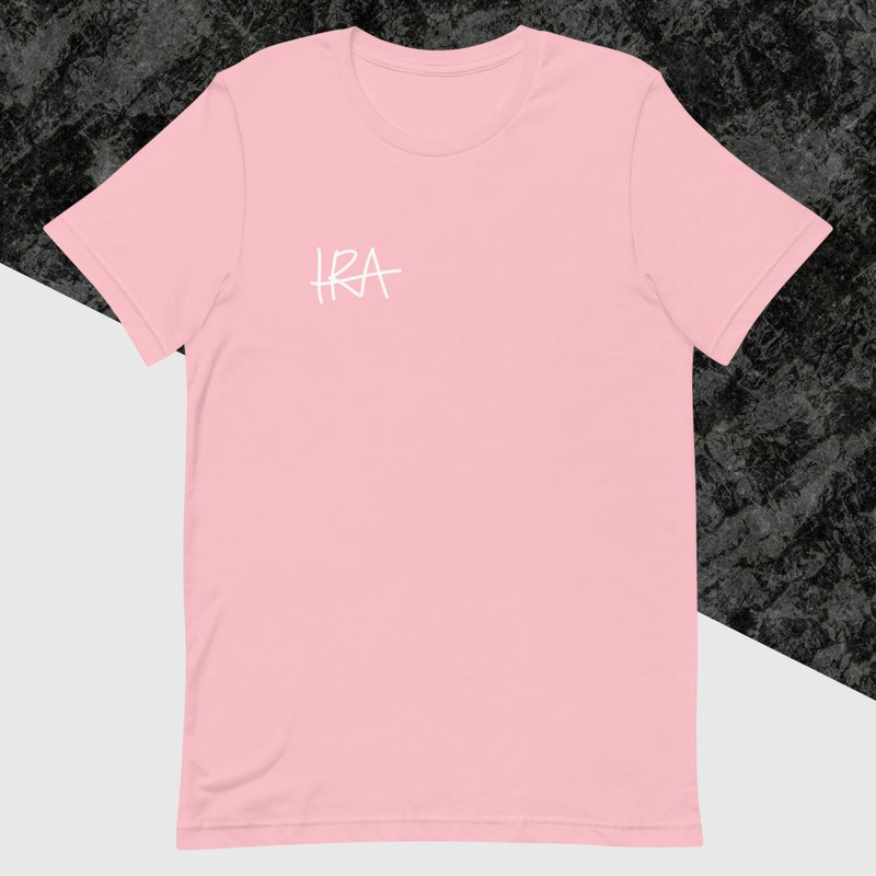 T-paita valkoinen logo Vaalean punainen