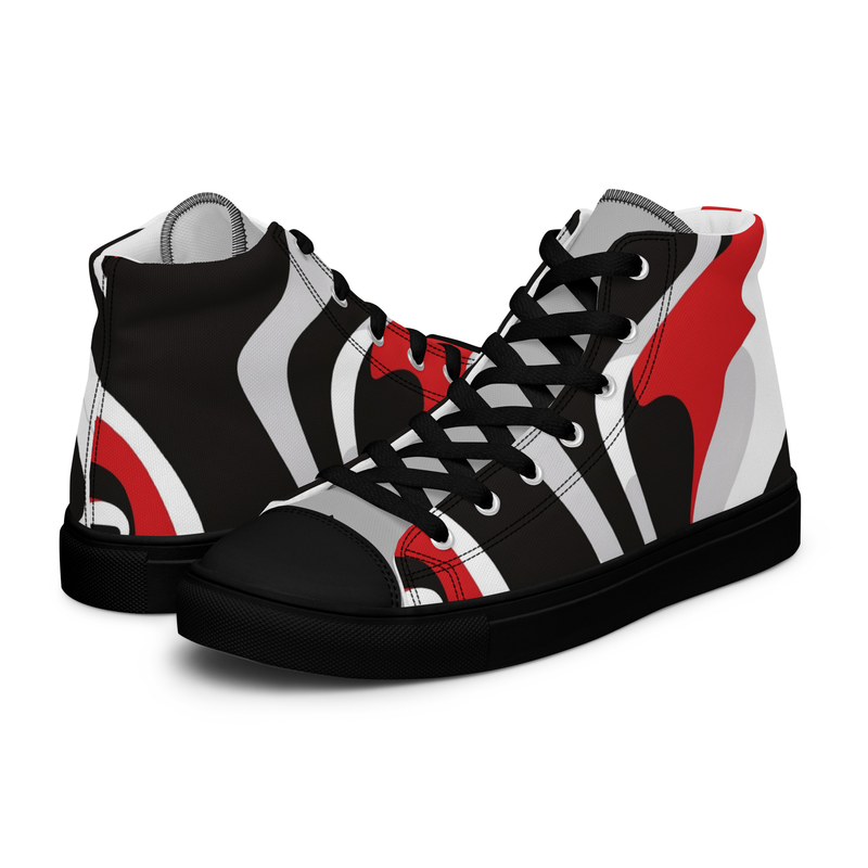 Black & Red - Chicago Love - Women’s high top canvas shoes