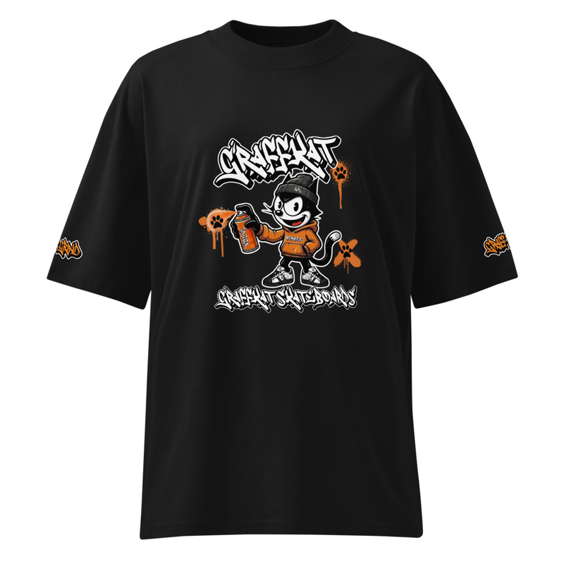 GRAFFKAT GRAFF & GRIND Unisex organic oversized high neck t-shirt