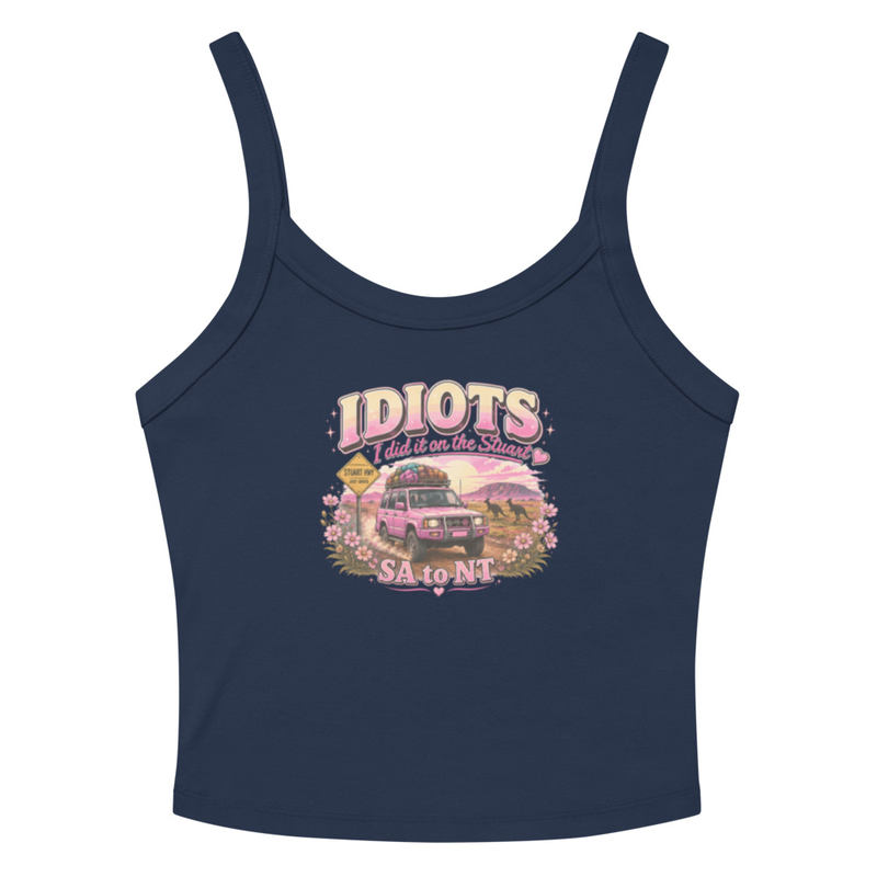 IDIOTS Women’s Singlet top – L, Solid Navy Blend
