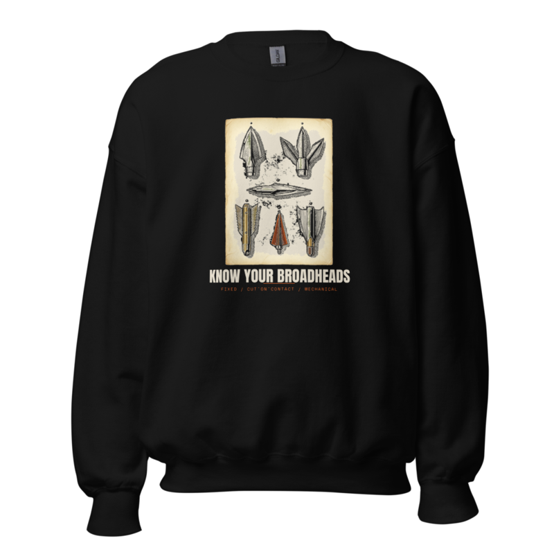 The Broadhead Plate Crewneck — Bowhunting merch