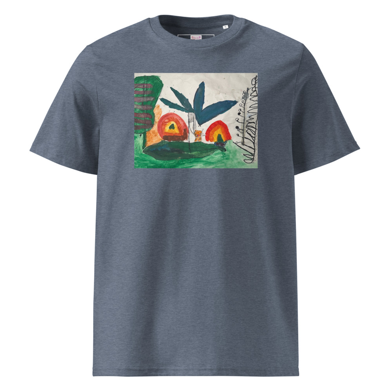 The Jungle - Unisex Organic Cotton Tee – S, Dark Heather Blue