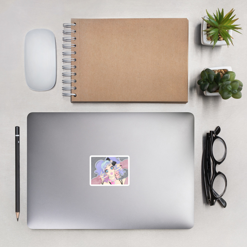 Pastel Goth Girl -- Bubble-free stickers